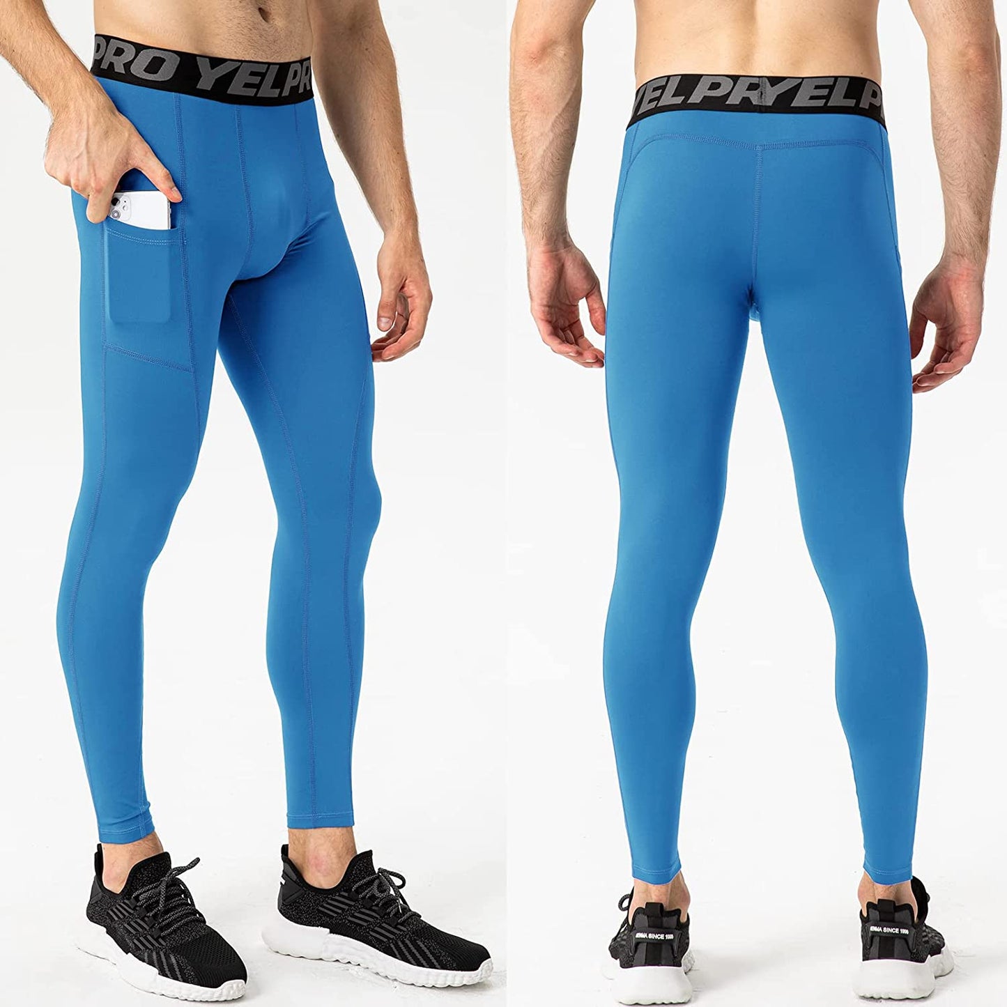 3 Pack Men'S Compression Pants Cool Dry Athletic Tights Sport Leggings with Pocket Baselayer for Running Football Yoga