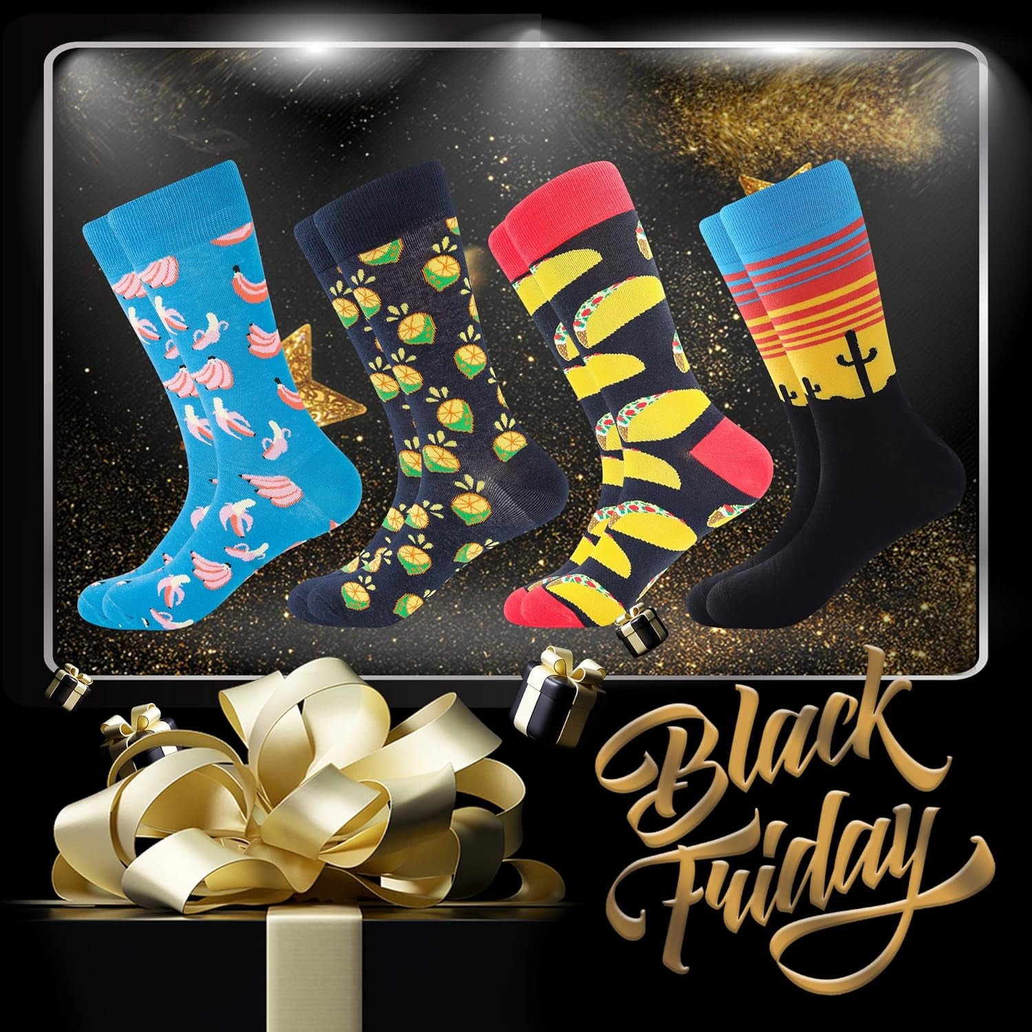 Funny Socks for Men & Women,Fun Socks,Crazy Colorful Cool Novelty Cute Dress Socks,Food Animal Space Socks