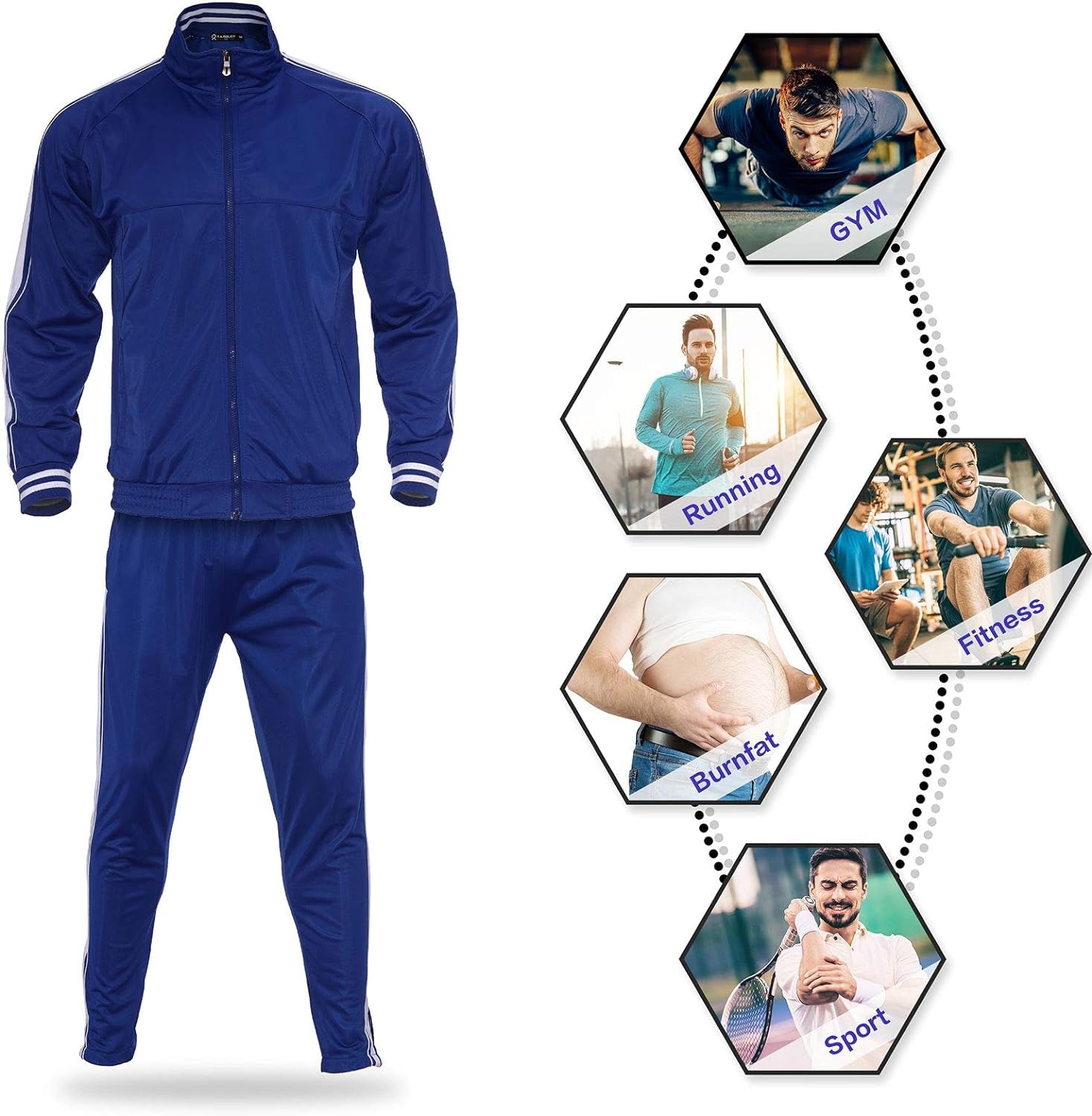 Mens Sweatsuits 2 Piece Casual Athletic Long Sleeve Tracksuit Set Jogging Suit for Running,Exercise,Traning