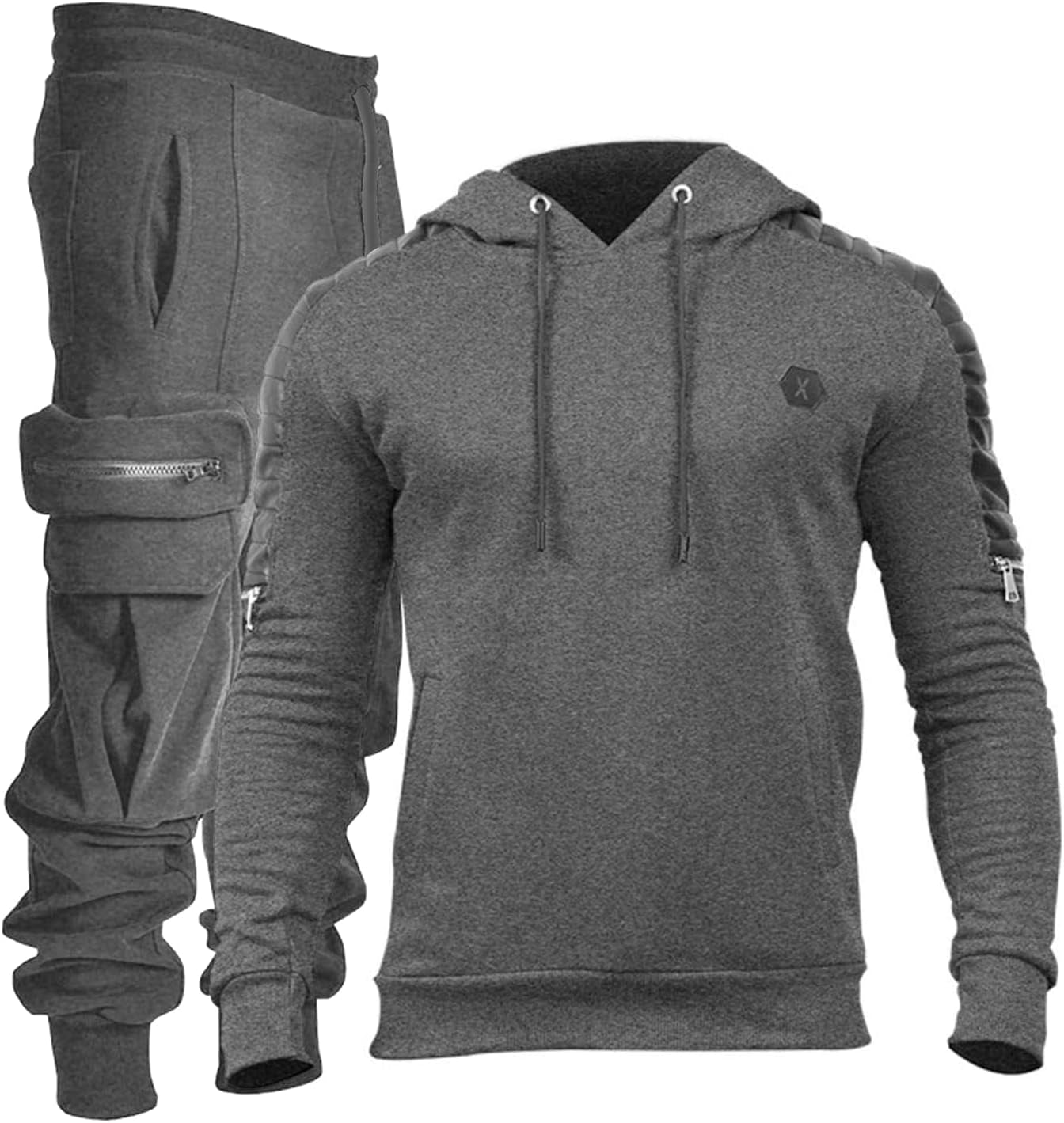 Men'S Tracksuit 2 Piece Hoodie Athletic Jogging Sweatsuits for Men Casual Sports Long Sleeve Pullover Suit Set