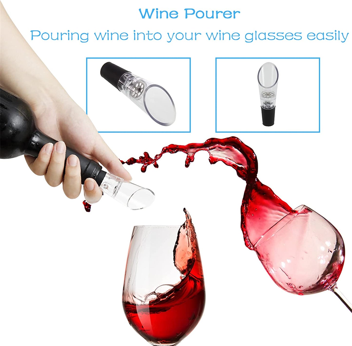 Electric Wine Bottle Opener Automatic Wine Opener Electric Corkscrew with Wine Aerator,Foil Cutter,Wine Stopper,Perfect Wine Gifts for Wine Lovers