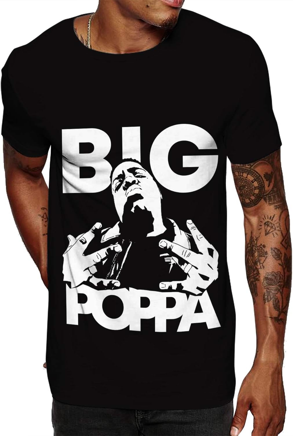 Urban Streewear Graphic 100% Cotton T Shirts (L, Big Poppa)