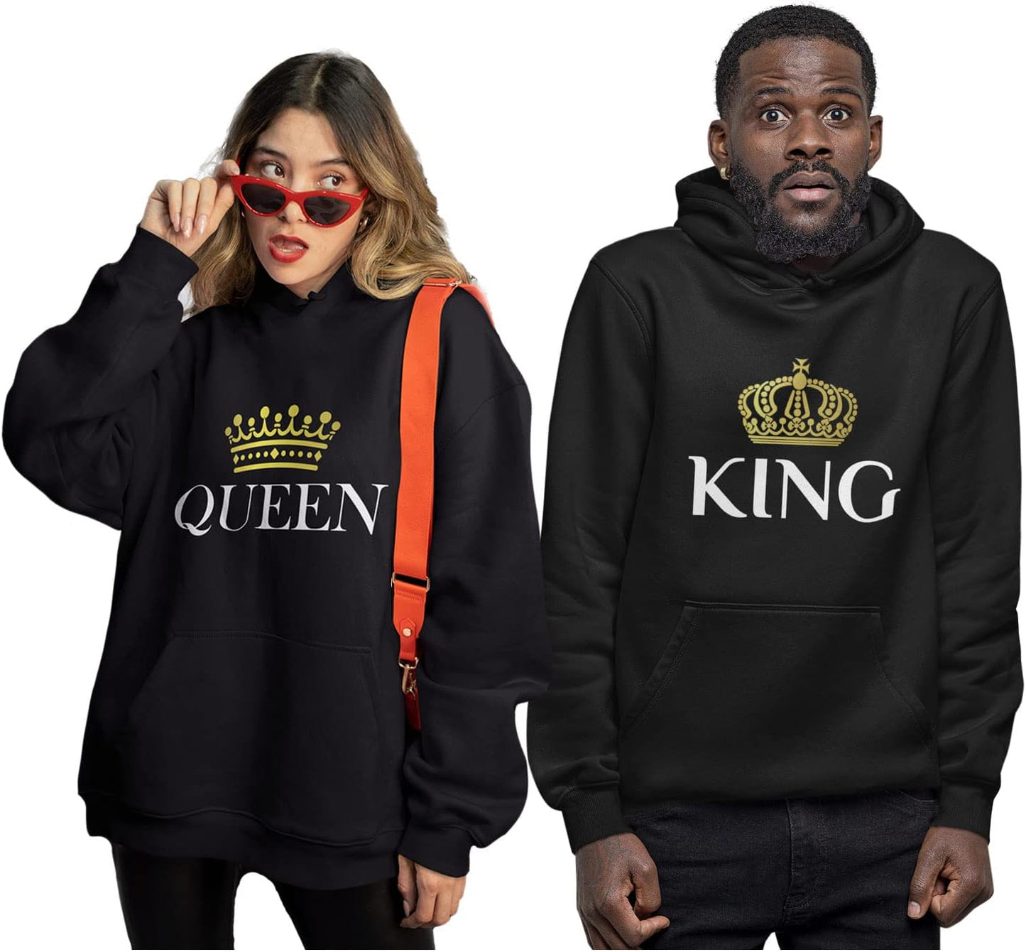 King and Queen Matching Hoodies for Couples His and Hers Couple Hoodie Set