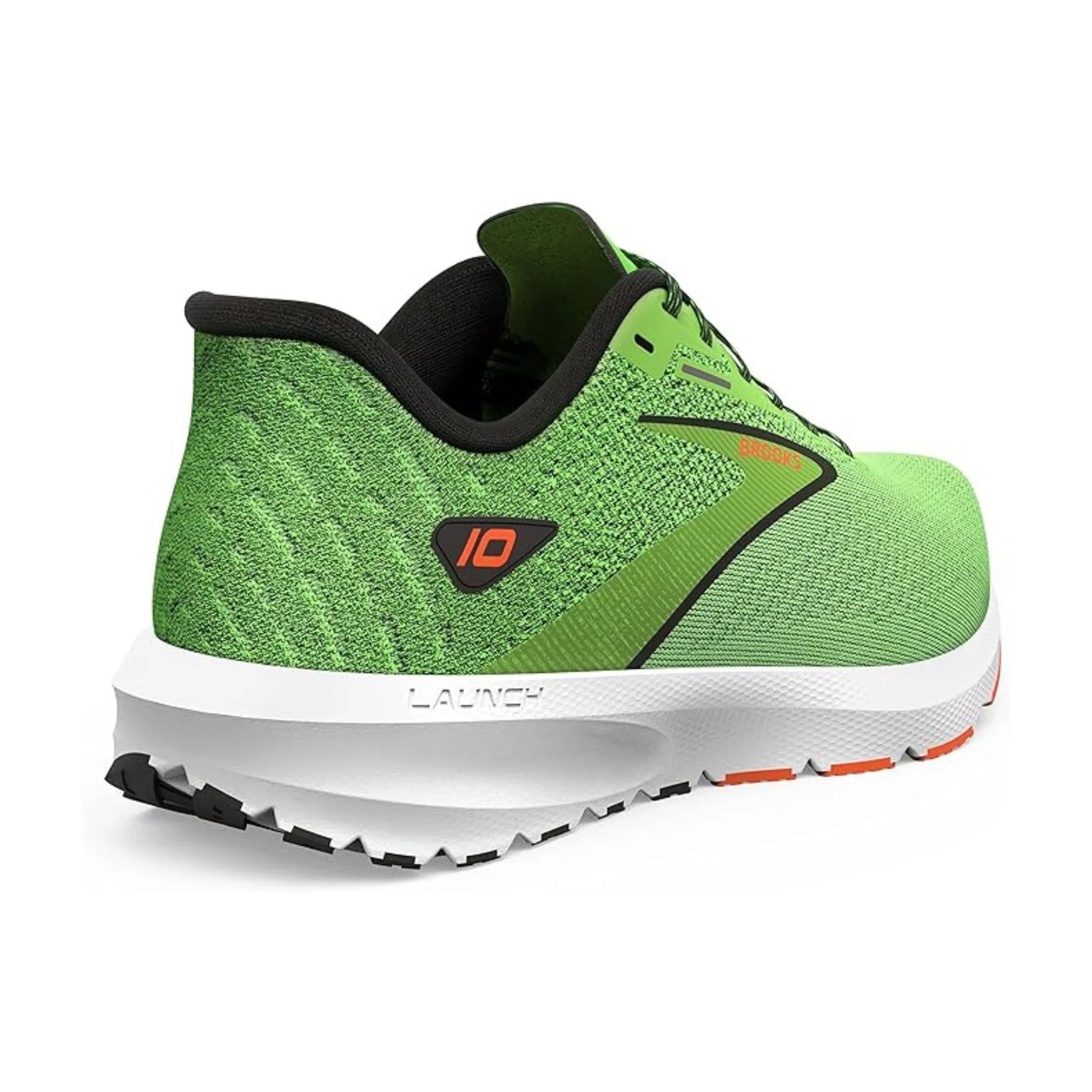 Brooks Men’S Launch 10 Neutral Running Shoe Green Gecko Red Orange White